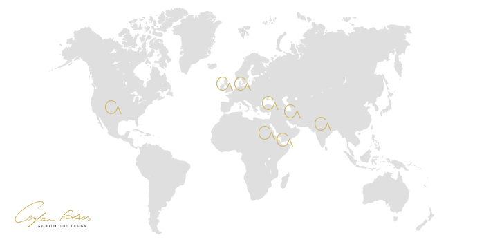 Weltweite Präsenz von Ceylan Ates Architektur & Design - Globale Standortkarte
